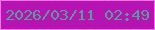 文字の大きさ：2、枠の色：ff72e3、背景の色：b513b2、文字の色：5c9b99 無料ブログパーツのブログ時計