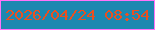 文字の大きさ：4、枠の色：ff72fa、背景の色：1c88b0、文字の色：ea5020 無料ブログパーツのブログ時計