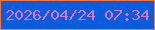文字の大きさ：5、枠の色：ff7540、背景の色：085cdd、文字の色：db75c2 無料ブログパーツのブログ時計