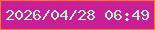 文字の大きさ：3、枠の色：ff7622、背景の色：c81e97、文字の色：aaf7c5 無料ブログパーツのブログ時計