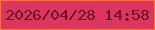 文字の大きさ：1、枠の色：ff7822、背景の色：db365f、文字の色：711421 無料ブログパーツのブログ時計