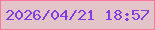 文字の大きさ：5、枠の色：ff789b、背景の色：e3c4c8、文字の色：823ce0 無料ブログパーツのブログ時計