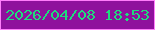 文字の大きさ：1、枠の色：ff7dfb、背景の色：8f119d、文字の色：1edd7d 無料ブログパーツのブログ時計