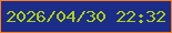 文字の大きさ：3、枠の色：ff7e1f、背景の色：1c2c89、文字の色：acd012 無料ブログパーツのブログ時計