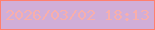 文字の大きさ：1、枠の色：ff7f6e、背景の色：d1aed7、文字の色：f8aeab 無料ブログパーツのブログ時計