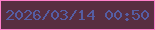 文字の大きさ：3、枠の色：ff80cb、背景の色：582e41、文字の色：555da3 無料ブログパーツのブログ時計