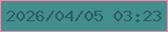 文字の大きさ：5、枠の色：ff85a7、背景の色：438f8e、文字の色：2a5c69 無料ブログパーツのブログ時計