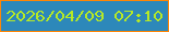 文字の大きさ：1、枠の色：ff8606、背景の色：2d88ba、文字の色：b6e926 無料ブログパーツのブログ時計
