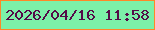 文字の大きさ：4、枠の色：ff8727、背景の色：7cf0a8、文字の色：540b48 無料ブログパーツのブログ時計