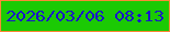 文字の大きさ：3、枠の色：ff8736、背景の色：1bca04、文字の色：1815cb 無料ブログパーツのブログ時計