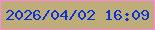 文字の大きさ：5、枠の色：ff87e3、背景の色：bead78、文字の色：0b31d9 無料ブログパーツのブログ時計