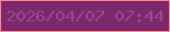 文字の大きさ：5、枠の色：ff898c、背景の色：7c286a、文字の色：9b4593 無料ブログパーツのブログ時計