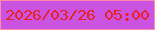 文字の大きさ：3、枠の色：ff8aac、背景の色：ca53e1、文字の色：ea2022 無料ブログパーツのブログ時計