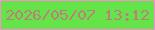 文字の大きさ：3、枠の色：ff8ad5、背景の色：65e44a、文字の色：bd7f7d 無料ブログパーツのブログ時計