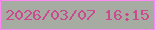 文字の大きさ：4、枠の色：ff8af4、背景の色：a6aca2、文字の色：ca4a8f 無料ブログパーツのブログ時計