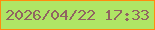 文字の大きさ：2、枠の色：ff8b0e、背景の色：afe565、文字の色：906561 無料ブログパーツのブログ時計