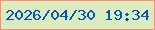 文字の大きさ：5、枠の色：ff8c77、背景の色：dbecbf、文字の色：0454b5 無料ブログパーツのブログ時計