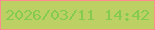 文字の大きさ：5、枠の色：ff8c91、背景の色：bcd063、文字の色：85cb51 無料ブログパーツのブログ時計