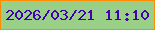 文字の大きさ：4、枠の色：ff8d03、背景の色：99cf86、文字の色：4300b2 無料ブログパーツのブログ時計