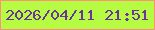 文字の大きさ：3、枠の色：ff8e7e、背景の色：b6fc43、文字の色：6f319a 無料ブログパーツのブログ時計