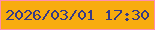 文字の大きさ：3、枠の色：ff8eae、背景の色：f8ac0e、文字の色：363a87 無料ブログパーツのブログ時計