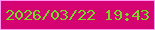 文字の大きさ：4、枠の色：ff95f0、背景の色：d50271、文字の色：78d922 無料ブログパーツのブログ時計