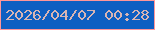 文字の大きさ：4、枠の色：ff9699、背景の色：0e5fc2、文字の色：d9b5b4 無料ブログパーツのブログ時計