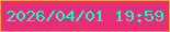 文字の大きさ：4、枠の色：ff994b、背景の色：e42f75、文字の色：15ffd3 無料ブログパーツのブログ時計