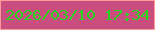 文字の大きさ：4、枠の色：ff9a99、背景の色：ca4d80、文字の色：26d61e 無料ブログパーツのブログ時計