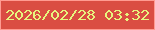 文字の大きさ：3、枠の色：ff9b91、背景の色：da4d42、文字の色：e7f57e 無料ブログパーツのブログ時計