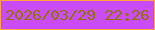 文字の大きさ：4、枠の色：ffa148、背景の色：ca4bf8、文字の色：937401 無料ブログパーツのブログ時計