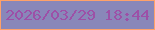 文字の大きさ：5、枠の色：ffa169、背景の色：8987b9、文字の色：9d50a7 無料ブログパーツのブログ時計