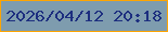 文字の大きさ：5、枠の色：ffa503、背景の色：7e9cae、文字の色：1d2f7f 無料ブログパーツのブログ時計