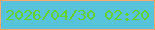 文字の大きさ：2、枠の色：ffa670、背景の色：56c3da、文字の色：64d22f 無料ブログパーツのブログ時計