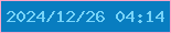 文字の大きさ：4、枠の色：ffa6c8、背景の色：087dc0、文字の色：77d4f8 無料ブログパーツのブログ時計