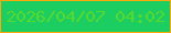 文字の大きさ：2、枠の色：ffa80c、背景の色：1ccd62、文字の色：57d82e 無料ブログパーツのブログ時計