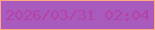 文字の大きさ：3、枠の色：ffa983、背景の色：a95bbd、文字の色：b443a5 無料ブログパーツのブログ時計