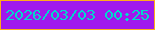 文字の大きさ：3、枠の色：ffac19、背景の色：a019ec、文字の色：01d9cc 無料ブログパーツのブログ時計