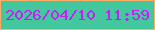 文字の大きさ：1、枠の色：ffad67、背景の色：42c79f、文字の色：c71ef2 無料ブログパーツのブログ時計