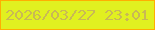 文字の大きさ：5、枠の色：ffae01、背景の色：e1f020、文字の色：c9b955 無料ブログパーツのブログ時計