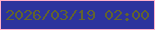 文字の大きさ：1、枠の色：ffb0cb、背景の色：2d339d、文字の色：62632d 無料ブログパーツのブログ時計