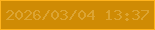 文字の大きさ：1、枠の色：ffb31d、背景の色：cf8b04、文字の色：dca432 無料ブログパーツのブログ時計