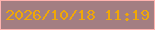 文字の大きさ：2、枠の色：ffb3af、背景の色：a37e82、文字の色：f0a707 無料ブログパーツのブログ時計