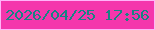 文字の大きさ：5、枠の色：ffb4f8、背景の色：f436ac、文字の色：188483 無料ブログパーツのブログ時計