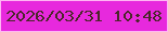 文字の大きさ：4、枠の色：ffb5f3、背景の色：e729dd、文字の色：4a2729 無料ブログパーツのブログ時計