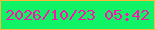 文字の大きさ：3、枠の色：ffb839、背景の色：11f367、文字の色：fb14aa 無料ブログパーツのブログ時計