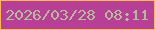 文字の大きさ：2、枠の色：ffb94e、背景の色：b74096、文字の色：b9b99b 無料ブログパーツのブログ時計