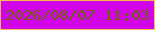 文字の大きさ：5、枠の色：ffbd4d、背景の色：d105e8、文字の色：6d650a 無料ブログパーツのブログ時計