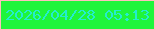 文字の大きさ：5、枠の色：ffbfbd、背景の色：1ff53b、文字の色：24ecd0 無料ブログパーツのブログ時計