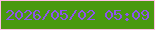 文字の大きさ：2、枠の色：ffbfe6、背景の色：49990f、文字の色：8d54ec 無料ブログパーツのブログ時計